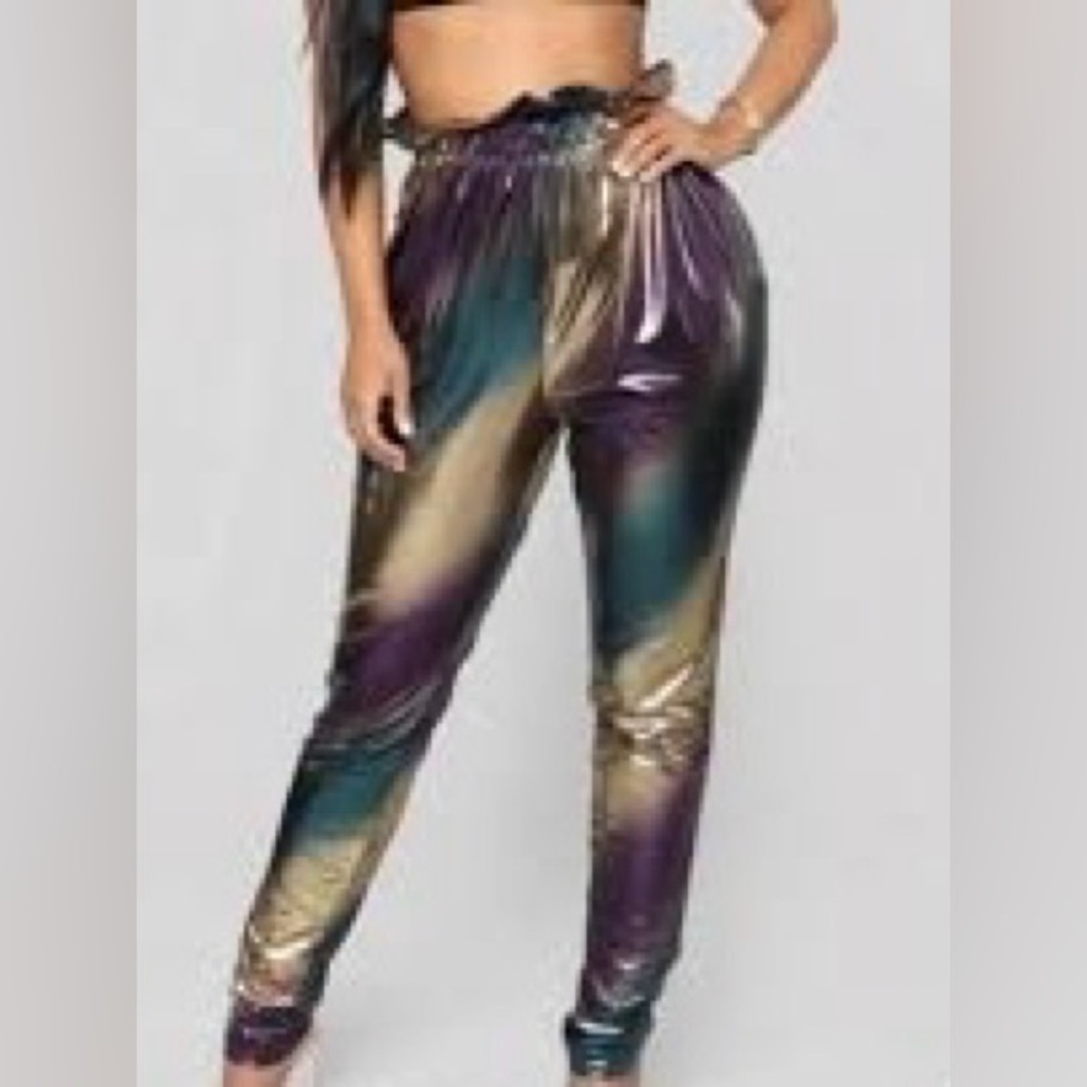 Metallic Multicolor Women's Pants - Picture 1 of 2